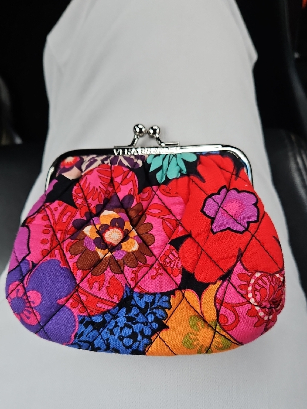 Vera Bradley Quilted Floral Kiss Lock Coin Purse - Multicolor NWOT